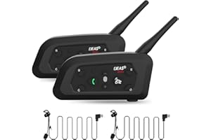 EJEAS V6C Professional Football Referee Bluetooth Intercom Headset, 800M 2 People Full Duplex Talking at The Same Time Interphone for Soccer and Handball Referees(2 Pack)