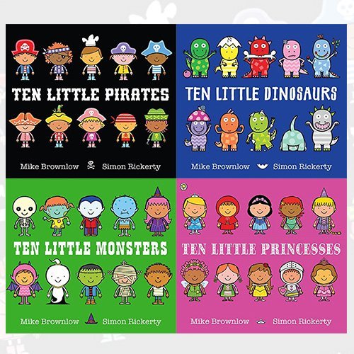 Price comparison product image Mike Brownlow Ten Little Collection 4 Books Bundle (Pirates,  Dinosaurs,  Monsters