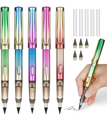 OFFCUP Blu00e4ckfria Pennor, 3 St Evig Blyertspennor, Bu00e4rbara Blu00e4ckfria Blyertspennor, Utan Blu00e4ckpenna Med 3 St Utbytbara Grafitspetsar Fu00f6r Student, Konstnu00e4r, Skrivande, Ritning Eller Kontor (blu00e5