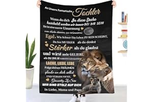 UOOYAA Kuscheldecke Flauschige an unsere Tochter von Eltern, Personalisierte Geschenke Decke an unsere Tochter von Mama und Papa, Super Weiche Briefdecke Positiv Ermutigen Fleecedecke Wohndecke Sofadecke