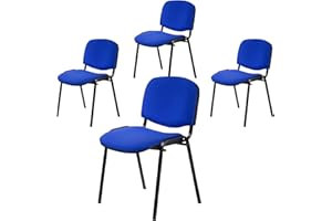 Topsit Lot de 4 Chaises Visiteur ISO Chaises de conférence empilables et Confortables avec Assise et Dossier rembourrés
