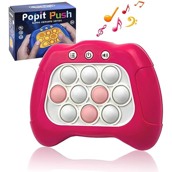 Azyh Fast Push Game Fidget Toys Handle, Upgraded Flashing Quick Press Games Pro pour enfants, Speed Push Light Up Fidget Game, console portable éducative Gamepad Toys pour garçons, filles, adolescents