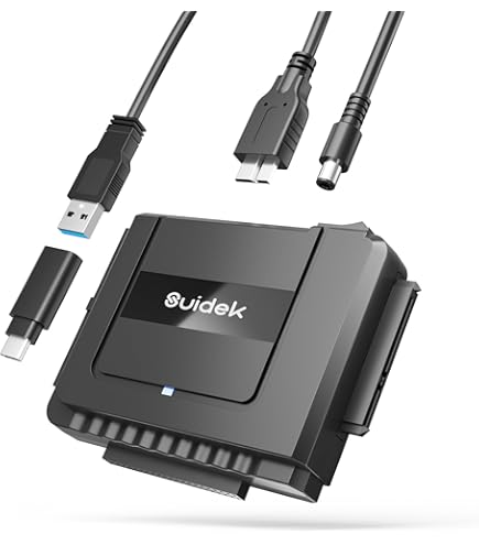 Alxum Adaptateur USB 3.0 Vers IDE/SATA Disque Dur, USB C Convertisseur Pour 2.5/3.5 Pouces SATA