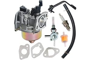 Kvooto Carburetor for Champion Power Equipment 3500 4000 Watts Gas Generator Engine Carb with Fuel Tank Shut Off Valve Spark Plug kit
