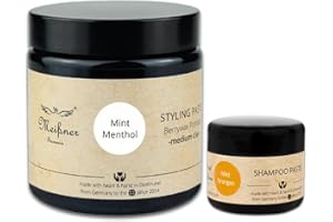 MEIßNER - TREMONIA - Meißner Tremonia - 100g Haarwachs "Mint Menthol" - Haarwachs Männer für starken Halt - veganes Haarwachs Matt mit Beerenwachs, Carnaubawachs und Neuburger Kieselerde - Haargel Herren für Hairstyling