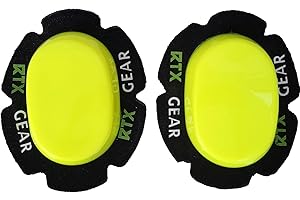 RTX Leathers Universal Durable Motorcycle Knee Sliders Motorbike Knee Slider Pucks - Hook and Loop Backed for Racing/Trackday Training/Road Motorbike Riding. (Floro Yellow)