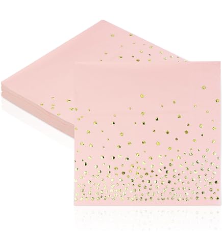Serviettes En Papier Compostables FSC - 20 Pièces 33x33cm - Rose Pastel - Pour Fêtes Et Anniversaires - 6