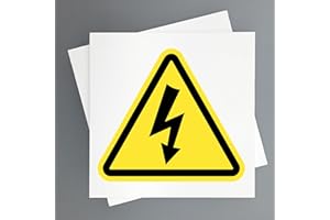 GOYAPRINT Cartello Rischio Elettrico Confezione 2 pz da 19 x 19 cm Segnale di Avvertimento Pericolo - Sicurezza industriale ed EPIs (Rischio elettrico)