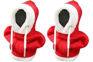 Rutaqian 2 Stück Auto Schaltknauf Hoodie Abdeckung, Weihnachten Mode Pullover Schaltknauf Hoodie Abdeckung, Mini Hoodie für Auto Schalthebel, ein kreatives Geschenk, Weihnachten rot