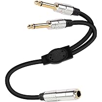 Coupleur Jack 6.35mm Femelle Vers Femelle TRS/TS - 2 Pièces, Métal - Pour Guitare, Ampli, Haut-Parleur