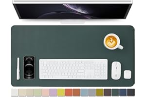 HOMIEAZICOZI Leder-Schreibtischunterlage – rutschfeste PU-Schreibtischunterlage und Mauspads für Büro und Zuhause – Schreibtisch-Organisation und Zubehör (Dunkelgrün,80cmx 40cm)