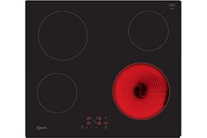 NEFF N50 T16NBE1L Electric Hob, 60cm wide, 4 burners, Touch Control, Black, Integrated