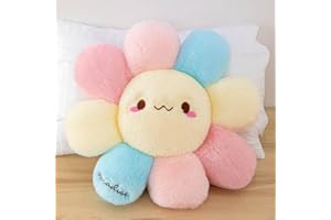 NatureMan Flower Pillow Smile Daisy Throw Pillow Flower Floor Cushion Colorful Sun Flower Seat Cushion Aesthetic Floor Cushion Decorative Throw Pillow forBed,Couch (Large,56cm)