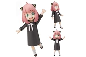 Zhongkaihua Anya Forger Figura de Acción de Anime Figura de Acción de Anime Cara Móvil y Cambiable con Accesorios PVC Modelo Anya Figura Estatua Adornos de Mesa