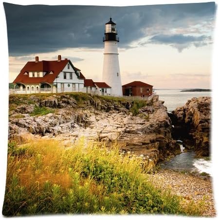 Custom Beautiful Lighthouse Pattern Throw Pillow Case Cushion Cover 18x18 Inch - Twin Sides Printing