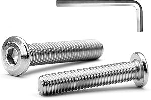 MINHER M5 x 40mm 20Pcs Flat Head Hex Socket Cap Screws Bolts, Furniture Bolts, 304 Stainless Steel 18-8, Full Thread (with Hex Spanner)