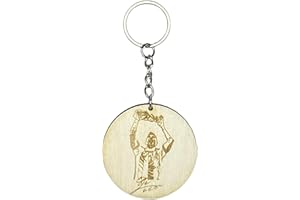 LaserArtist®️ | ⚽️ Portachiavi icona calcio LIONEL MESSI - 100% legno, icone giocatore calcio, ARGENTINA MONDIALE QATAR 2022 - COPPA DEL MONDO, giocatore del cuore, Portachiavi da collezione