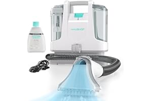 HAUSHOF StainZapper Środek do czyszczenia dywanów 400 W do natryskiwania, szorowania i odkurzania, do czyszczenia dywanów i dywanów z podwójnymi zbiornikami do zasłon i poduszek, zwierząt domowych