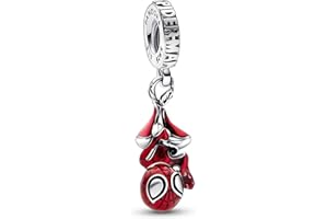 PANDORA Marvel Hängender Spider-Man Charm-Anhänger x Disney Collection, kompatibel Moments Armbändern, 792323C01