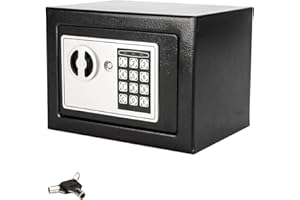 Alightup Coffre Fort Coffre-Fort électronique de Luxe à Verrouillage numérique Home Office Hotel Business Jewelry Gun Cash Use Storage Money Gris avec Code/2 Clés - 4,8L (23 x 17 x 17 cm)