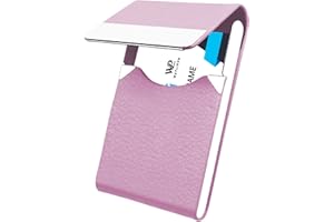 Waylipun Porte-cartes de visite professionnel en cuir synthétique avec fermeture magnétique pour garder les cartes de visite en parfait état, rose, Classique
