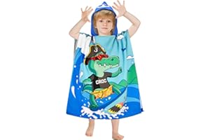 BTNEEU Asciugamano Poncho da Bambino Poncho Mare Bambino Telo Mare Bambino con Cappuccio Super Assorbente Asciugatura Rapida Asciugamano da Bagno Accappatoio a Poncho per Bambini 2-6 anni