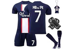 Heartsking Football Kits for Kids, Soccer Jerseys New Kids Football Kits Boys Girls, Football Training Shirts Shorts Socks Guard Plate and Keychain, Gifts for Children