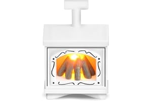 KATELUO Cheminée Miniature, Cheminée Maison de Poupée LED, Accessoires de Lutin Miniatures pour Maison de Poupée, Meubles Maison de Poupée, Accessoires Miniature Noel, Décoration de Maison de Poupée Noel