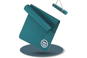 LILENO SPORTS Colchoneta de Yoga Turquesa (180x60cm) con Correa de Transporte - Colchoneta Deportiva y de Yoga Extra Antideslizante de 4 mm de Grosor - Colchoneta de Gimnasia y Fitness