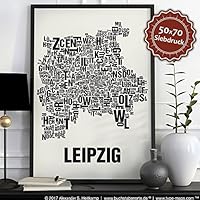 Leipzig Buchstabenort Schwarz auf Naturweiß