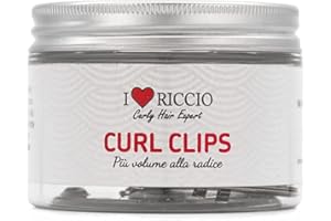 ILOVERICCIO I Love Riccio Curl Clips, Mollette per Capelli Ricci, Clip Volumizzanti per la Radice dei Capelli Ideali per Asciugatura con Diffusore, Confezione da 15 Mollettine Capelli in Acciaio