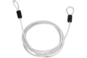 WANLIAN Cavo sicurezza di bloccaggio, flessibile in acciaio intrecciato a doppio anello, toroidale per biciclette, rivestito in vinile