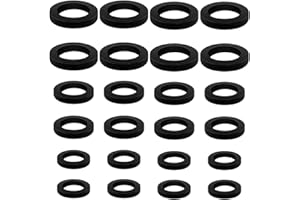 JCHENYE 24 Rubber Hose Rings Sealing Ring Tap O-Ring Rubber Shower Hose Seal, Three Different Sizes, Black