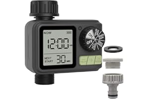 SPVN Programmateur Arrosage Automatique Minuteur Arrosage pour Jardin Mode Verrouillage Enfant/Mode Automatique & Manuel/Retard De Pluie/IPX5 Étanche