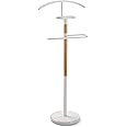 Versa Holstebro Valet stand Multifunctional with 2 Hangers or Hangers for Men's or Women's Clothes, Measurements (H x L x W) 112 x 28,8 x 46,5 cm, Metal and Wood, Colour White
