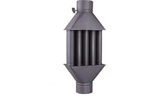 Diplomat Intercambiador de calor/intercambiador de aire caliente, enfriador de gas de escape, negro, diámetro 130 mm, 5 tubos con registro