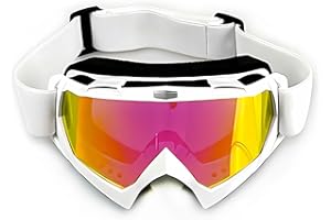 4-FQ Motocross Brille, Motorradbrille, Hochwertige Off Road Racing Crossbrille, Anti Fog UV400 Schutzbrille Sportbrille Retro Radbrille für ATV Dirt Bike（Weißer）