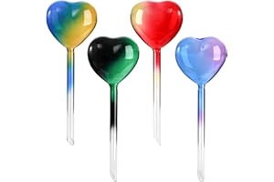 Lyellfe 4 Stücke Pflanzen Gießkugeln, Selbstbewässernde Glühbirnen, Farbverläufe Gießkugeln in Herzform, für Innen- und Außenpflanzen