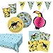 Produktbild cama24com Tukan Hawaii Party Set B 39 Teile Hula Deko Teller Becher Servietten Hängedekoration mit Palandi® Sticker