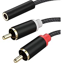 Ziyan P13 - Connettore jack da 3,5 mm a 3 RCA RCA RCA femmina AV cavo adattatore video audio per TV DVD