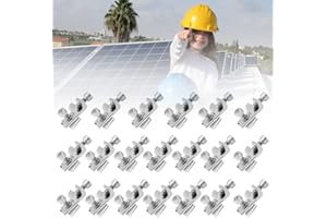SKJJL Pack of 20 Earth Clamp Ground Solar Panel Grounding Clip Solar Module Mounting Bracket End Clamp Kit Mounting for PV Modules for Solar System Grounding Eyelets Fixings Photovoltaic Systems