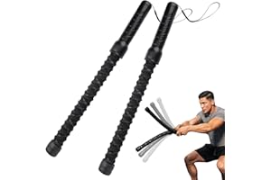 QUIXION 2PCS Ropeless Battle Ropes, Professional Battle Exercise Training Rope, Portable Strength Training Bar, Black Exercise Rope for Fitness Beginners Indoor Outdoor Home Gym Office Strength Workout