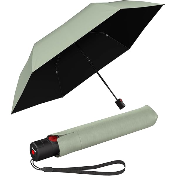 Knirps T.200 - Paraguas De Lluvia Automático Duomatic Mediano Con Cierre Abierto, Compacto Y Resistente Al Viento, Paraguas De Viaje Para Adultos, Paraguas Retráctil De 38.2 In De Diámetro Y Funda
