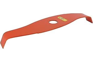 OZAKI GREENSTAR - Lame 2 Dents Pour Débroussailleuse - Spéciale Ronces - Profil Courbe Réduisant le Bruit - Lame Orange Haute Visibilité - Largeur de Coupe : 315 mm - Epaisseur 3 mm - Alésage : 25,4 mm