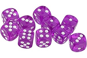Yourandoll 10 pièces dés polyédriques D6 dés 16mm de Jeu de dés en Acrylique pour DND Dice RPG MTG Table Jeux (Violet)