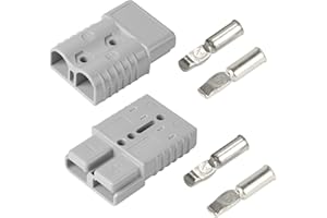 efuturetime 2 STK. Anderson Stecker 175A, Batterieanschluss 175A 600V, Batterie Schnelltrennstecker, Hochstromstecker für Autos, Wohnwagen, Boote, Solarsysteme, Grau