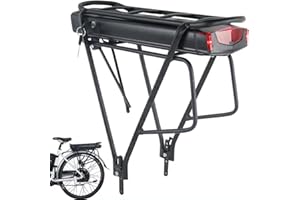 PANDA CYCLE (2-7 Days Delivery)Ebike Battery 48V 36V 52V Rear Rack Battery with Taillight, Fat Tire Mountain Bicycle Lithium lon Batteries Pack with Luggage Hanger and Charger for 250W 350W 500W 750W 1000W Motor