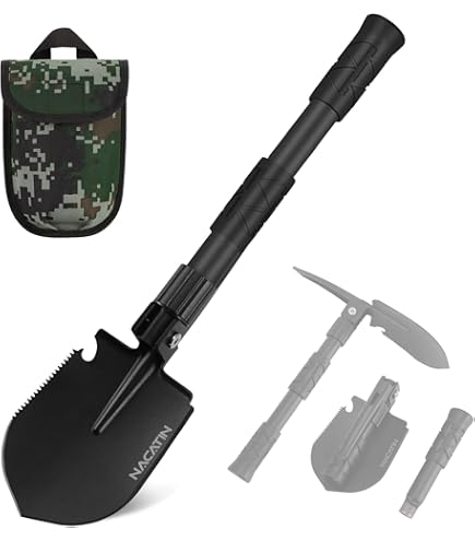 Survival Shovel High Carbon Steel Tactical Shovel Axe Folding Entrenching Tool Camping Hiking Shovel Carrying Pouch Car Emergency Survival Gear Survival Shovel High Carbon Steel Tactical Shovel Axe Folding Entrenching Tool Camping Hiking Shovel Carrying Pouch Car Emergency Survival Gear