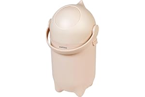 Nattou Seau à Couches Dropy, Résistant aux odeurs, Ouverture facile d’une seule main, 49,5 x 28 cm, Polypropylène/ABS, Beige