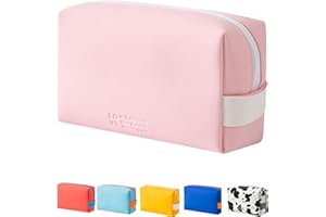 SOLI2 Neceser Pequeño para Almacenar Maquillaje, Organizador para Mujer, Estuche de Cosmeticos, Bolsa de Aseo de Viaje (Rosa)